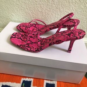 Pink snake print heels